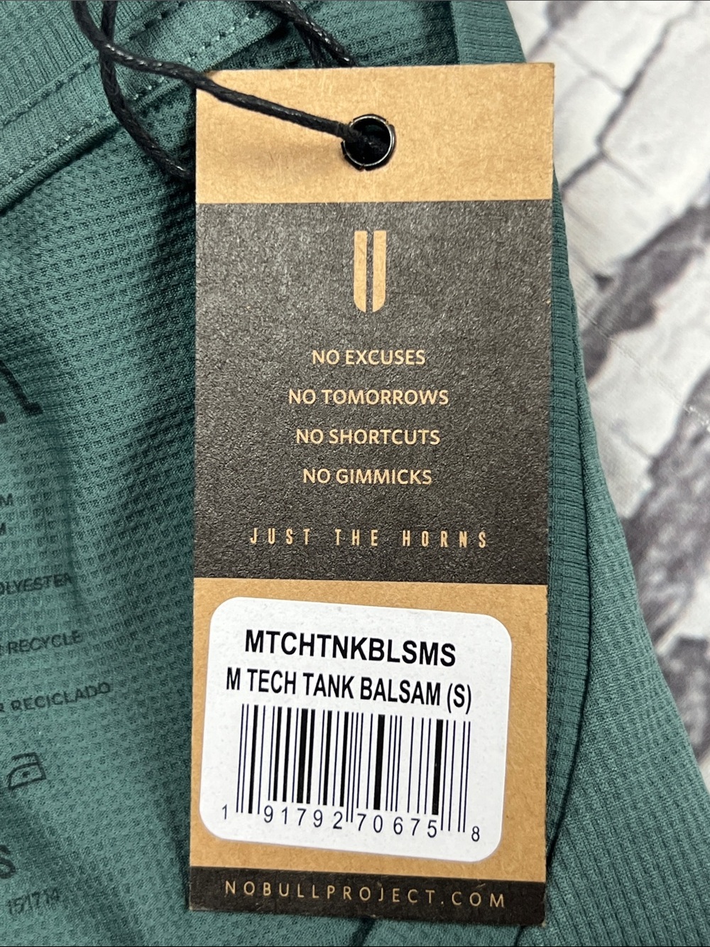 NO BULL - MEN’S TECH TANK - COLOR: BALSAM - NWT - SIZE SMALL - Picture 8 of 8
